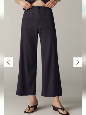 Maeve Colette European Linen Wide Leg Crop Pants